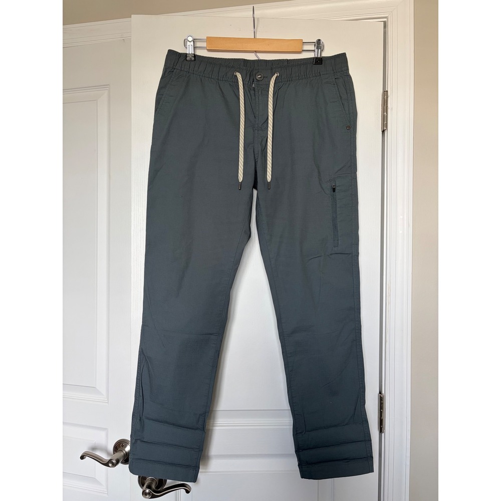 Vuori Ripstop Pants Bluish Gray Organic Cotton Stretch Hiking Pants Large